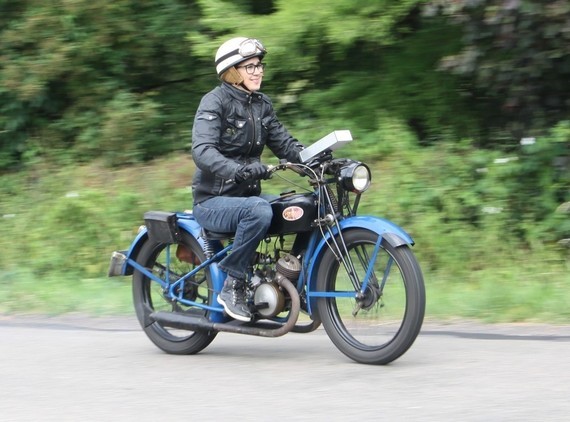 Maryse is on a Ready 125cc 1938....jpg
